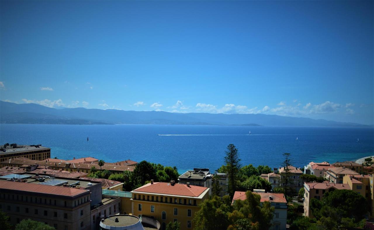 Grand T2 Standing Ajaccio Proche Centre Et Plages Vue Panoramique Parking Prive Exteriör bild
